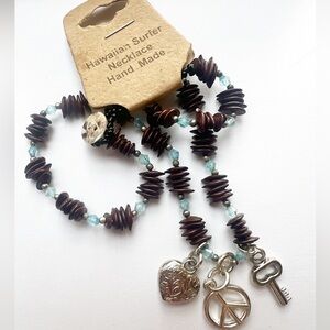 The key to peace is Love necklace! Authentic Hawaiian surfer necklace!Real seeds